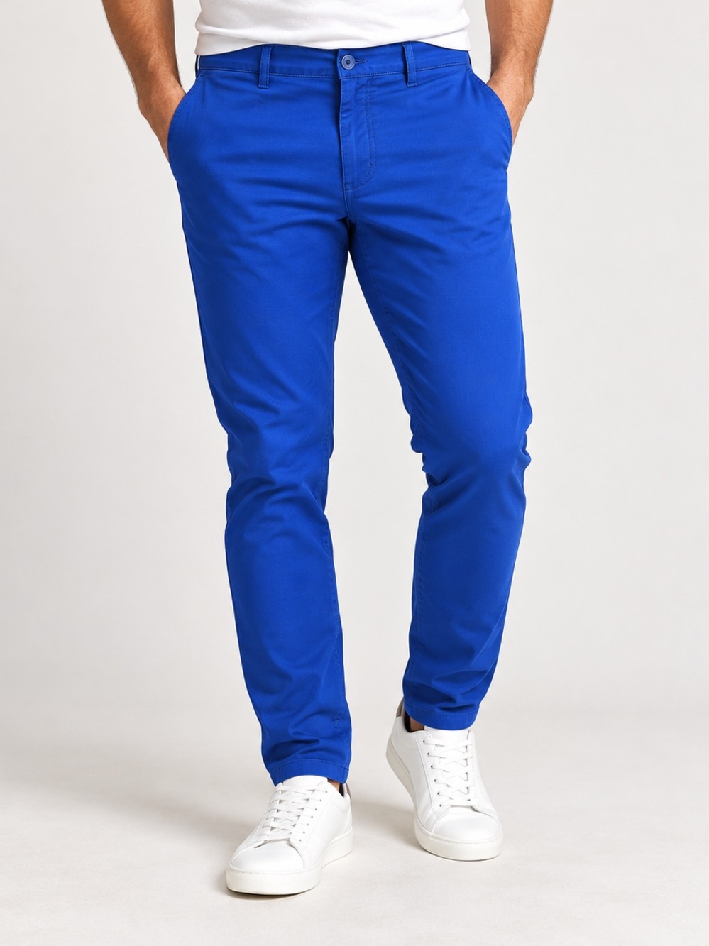 Armani Exchange Royal Blue Slim Fit Stretch Chinos